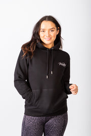 Exclusive Black Running Woman Subtle Signature Hoodie